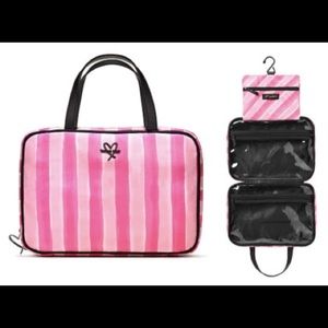 Victoria's Secret Pink Stripe Jetsetter Hanging Travel Case Bag